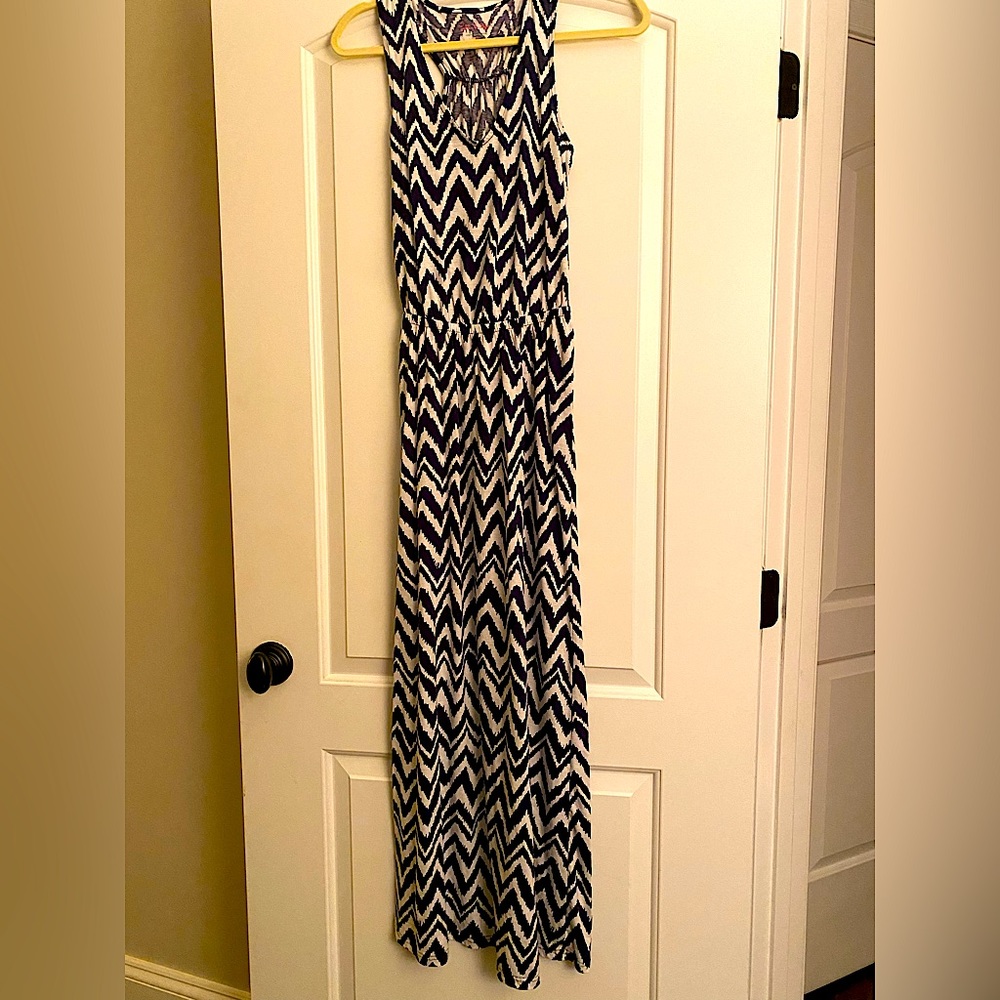 Lilly Pulitzer XS Maxi Dress Blue and White Cotton Dress